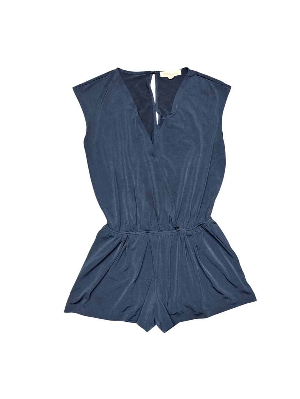 BCBGeneration Navy Blue Surplice Romper Size XS Sleeveless V-Neck